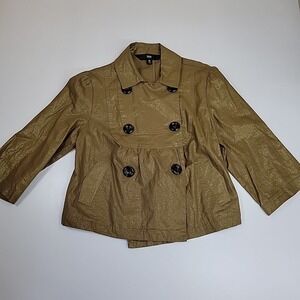 Wet Seal Cropped Peacoat Jacket Womens‎ Medium Brown Double Breasted